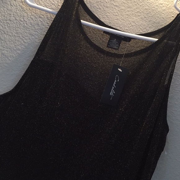 Floor Length Black Gown with Gold Glitter - Picture 2 of 3